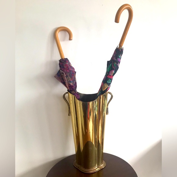Other - Vintage Brass Umbrella Stand Scalloped Detailing